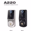 smart fingerprint keypad deadbolt in satin silver and matte black