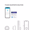 TT Lock app control with dimensional drawings for circular smart deadbolt