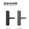 Bluetooth hotel smart card lock in modern dark finishes with rounded long plate