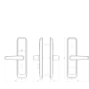 Bluetooth hotel smart card lock technical dimensions with front, side, and rear views