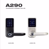 smart fingerprint lever lock lineup in black and satin nickel finishes
