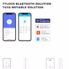 Tuya and TT Lock app control with Bluetooth and Wi‑Fi options plus dimensional drawings
