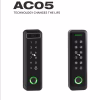 Two slim access controller variants showing keypad interface and indicator bar