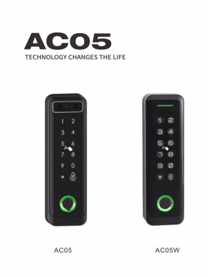 AC05-02 Two slim access controller variants showing keypad interface and indicator bar