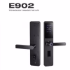 smart fingerprint lever lock front and rear panels with ring‑lit handle sensor