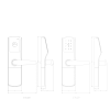 RFID hotel smart lock technical dimensions with front, side, and rear views