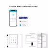 TTLock app interface beside technical drawings and wiring diagram for the QR controller