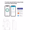 Tuya and TTLock app interfaces beside dimensional drawings of the smart key box