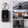 Smart key box used across multiple scenarios including front door, vehicle, and fence gate