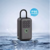 IP66 smart key box with raised keypad and illuminated status ring above rippling water