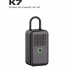 Front view of compact smart key box with raised numeric keypad and status indicator