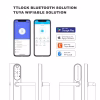 TT Lock and Tuya app control with technical dimensions of lever fingerprint smart lock