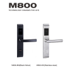 RFID hotel smart card lock in black‑nickel and stainless finishes