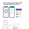 Tuya and TTLock app interfaces with smart rim lock line drawings