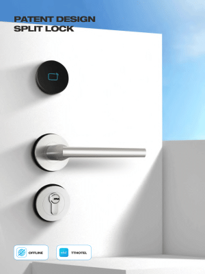 Expositor do produto S116 Smart Split Lock com fechadura digital e mecânica