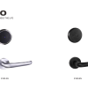 S180 split smart card lock in stainless steel and matte black side-by-side