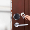 S180 split smart card lock with tap-to-open card access in a real doorway