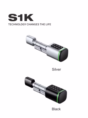 S1K-02 Intelligenter elektronischer Türzylinder in zwei Ausführungen: Silber und Schwarz