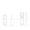 C300 hotel lock technical dimensions drawing front and side views