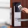E301 classical hotel smart card lock with tap-to-open access on a real door