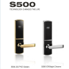 luxury hotel smart card lock in premium metallic finishes with glossy black panel