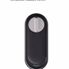 Frontal view of sleek retrofit smart lock with LED status bar and metal thumb‑turn