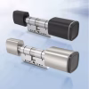 Minimalist smart electronic cylinder in black and silver finishes