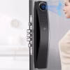 Smart lock installed on a door with multi‑bolt mortise and facial recognition module