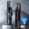 Face recognition smart lock with HD camera, keypad, and illuminated status ring