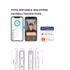 Tuya app interface for Wi‑Fi & BLE management with dimensional drawings of the smart lock