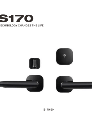 s170_02 Übersicht über das Smart-Türschloss-Set S170 mit Lesepanel, Türgriffen und Innenkomponente, Modell S170-BN