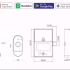 Smart fingerprint cabinet lock technical drawing with dimensions and Type-C charging port