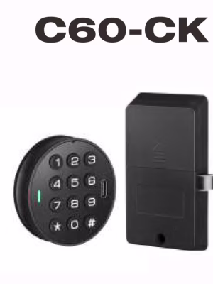 Cerradura inteligente con teclado redondo, con panel frontal y cuerpo de cierre trasero