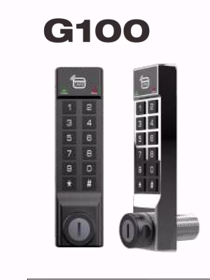 Smart glass cabinet lock with keypad and card access front and side view