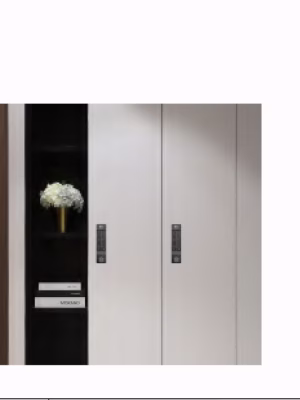 2026-SMARTEK-73_17 Smart glass cabinet locks installed on modern cabinet doors